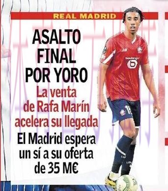 西媒:约罗接近加盟皇马 将支付比6000万低的费用 西媒:约罗接近加盟皇马 将支付比6000万低的费用